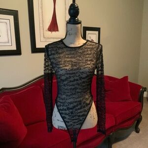 Mesh All Over Writing Bodysuit